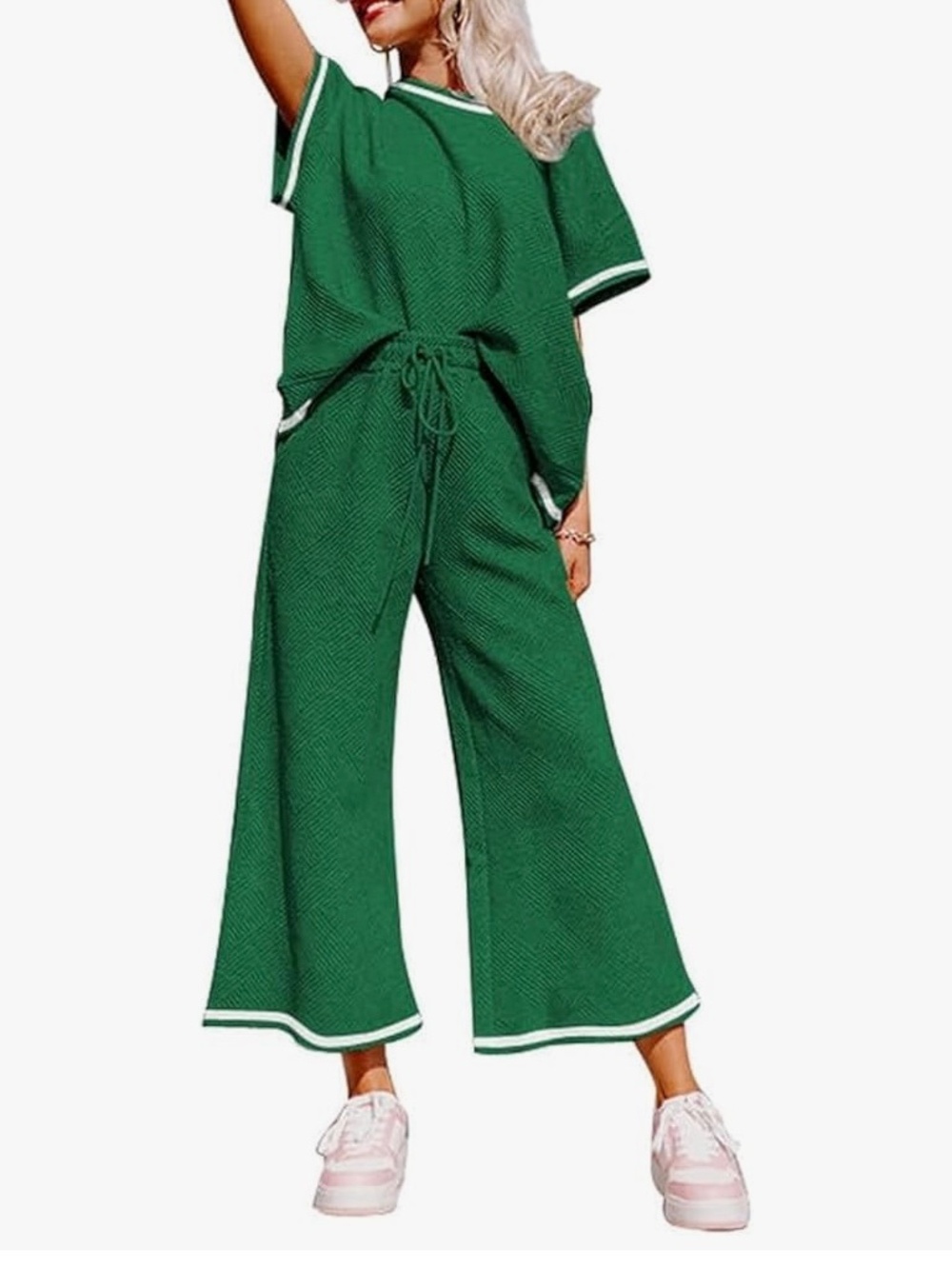 Green two piece casual set